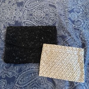 Vintage beaded clutch and matching coin purse